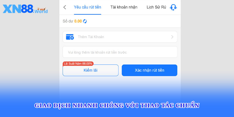 Giao dịch nhanh chóng với thao tác chuẩn